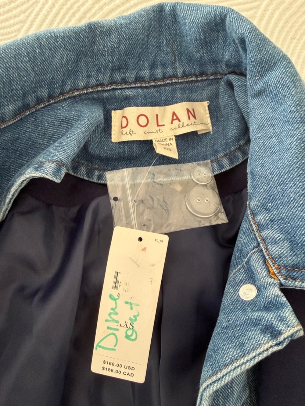 Anthropologie Dolan Miller Navy Dickie Blazer Jacket Size XXS NWT - Picture 9 of 9